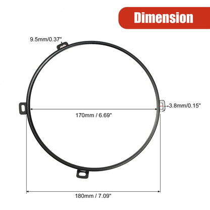 7" Headlight Mounting Bracket Bezels Cover for Jeep