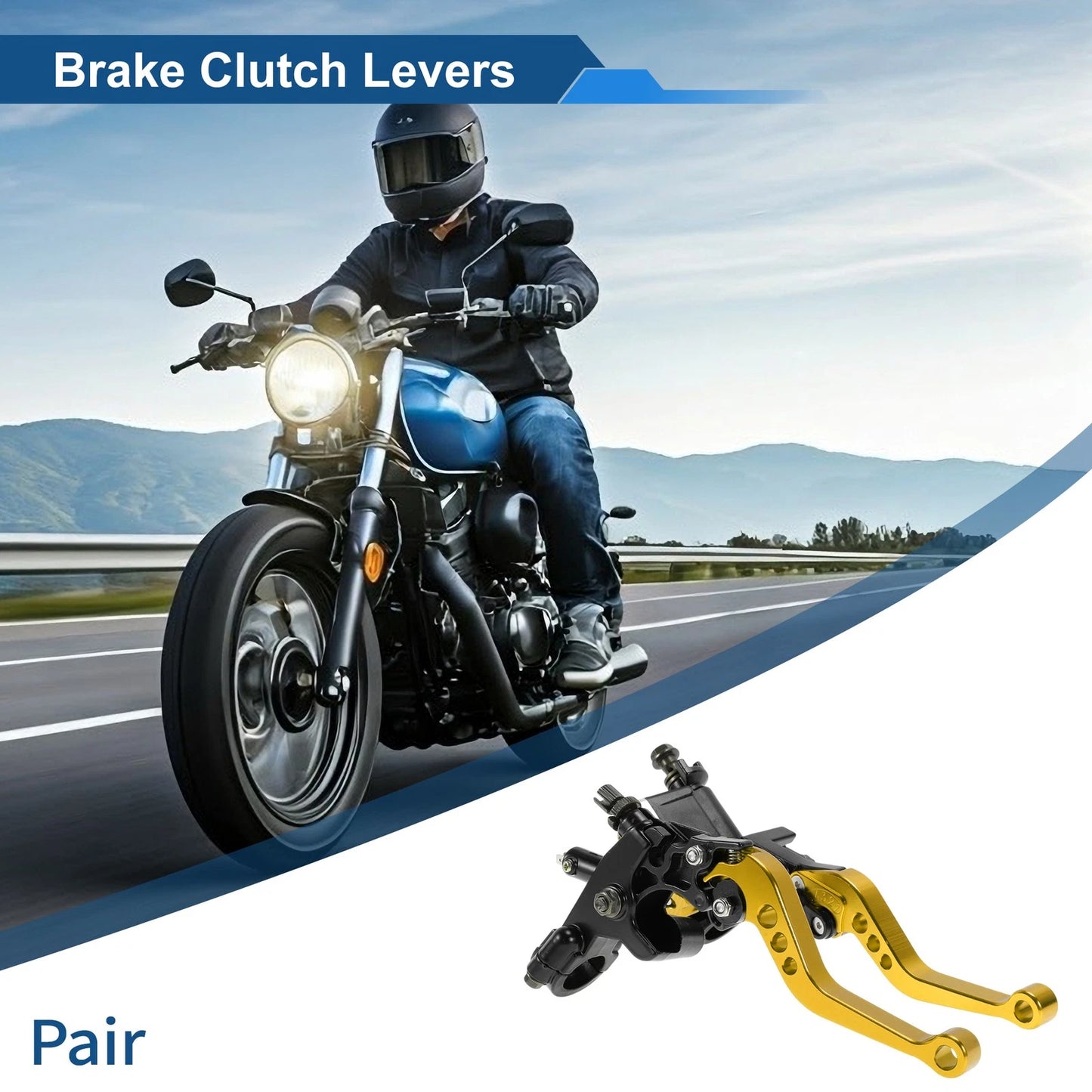 Adjustable Short Brake Clutch Levers for Honda Gold Tone
