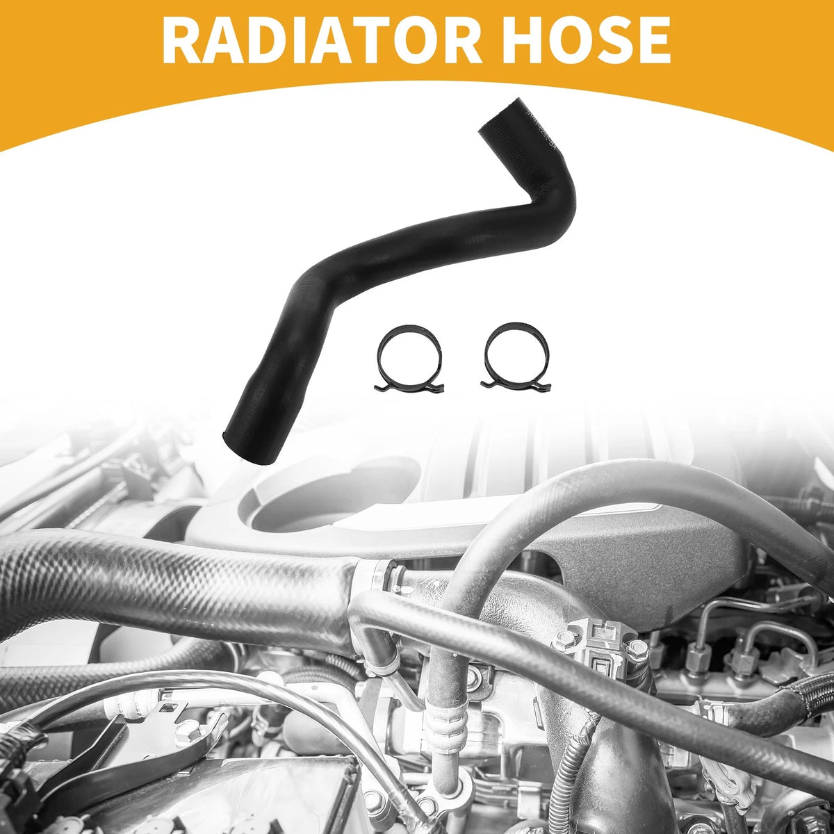 Radiator Hose for Ford Focus III 2010-2023 Rubber Black 1 x Piece