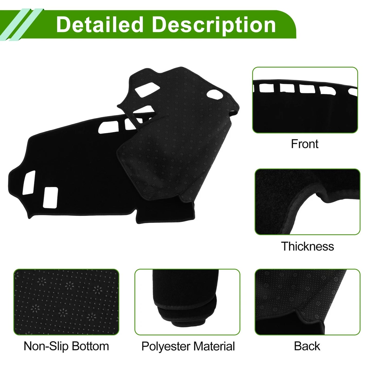 Dashboard Cover Black Polyester for Mitsubishi Delica B34A B35A B37A B38A