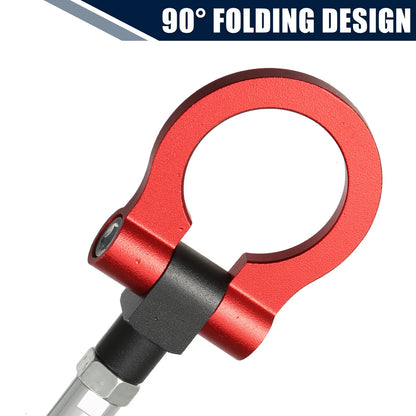 Red Round Front Rear Bumper Trailer Ring Eye Towing for Honda Fit (2010-2014)