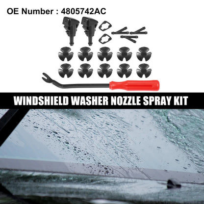 18pcs Front Windshield Washer Nozzle Kit for Dodge Charger (2006 - 2010)
