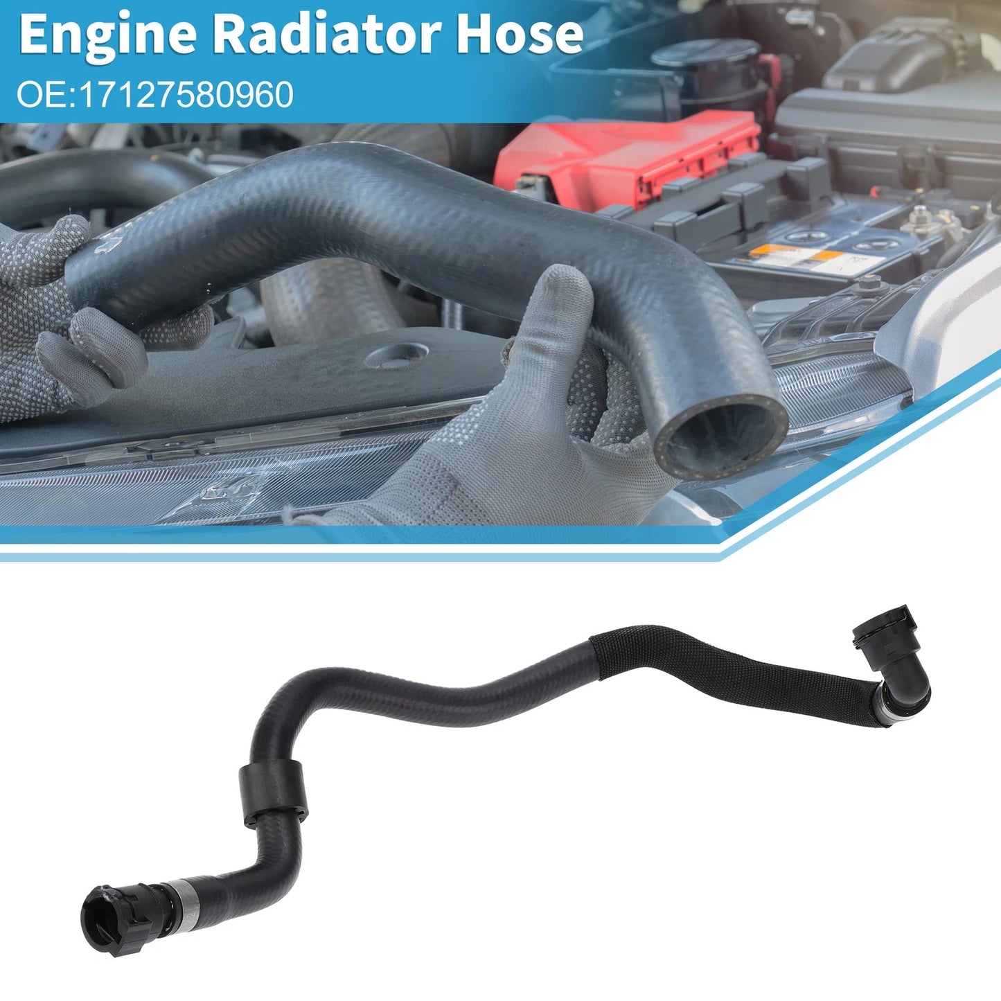 Radiator Hose for BMW 740i 3.0L (2011-2012) Rubber Black 1 x Piece