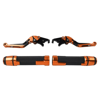 Orange Extendable Brake Clutch Levers & Handlebar Grips for Honda CBR600RR (2003-2016)