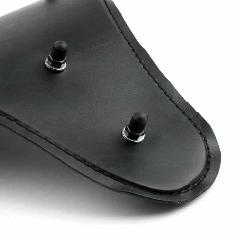 Black Leather Solo Slim Seat for Bobber Chopper Custom (2015-2023)