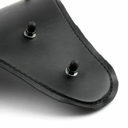 Black Leather Solo Slim Seat for Bobber Chopper Custom (2015-2023)