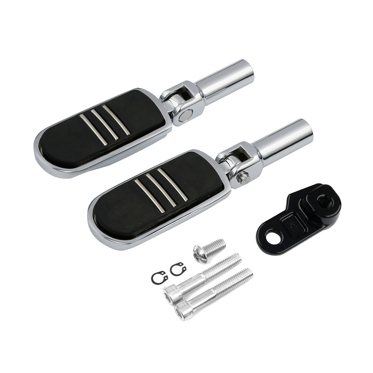 Chrome Rear Footpegs Mounts for Harley Softail FLS, FLSTSB (2012-2017, 2008-2011)