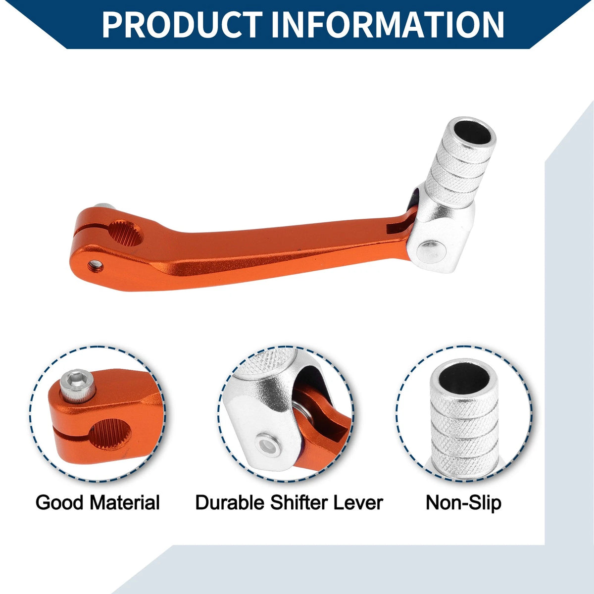 Folding Gear Shifter Lever Orange Silver Tone for Honda CRF150F (03–17)
