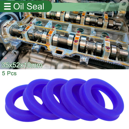 Oil Seal / 35x52x10mm / Rotary Shaft Seal TPU High Pressure Blue, 5 Pcs