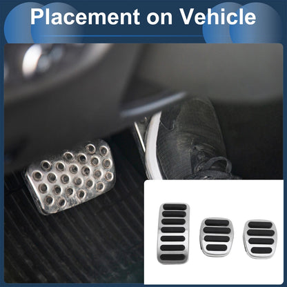 Manual Footrest Pedals Cover Set for Volvo S40 (2008-2016) Silver Tone