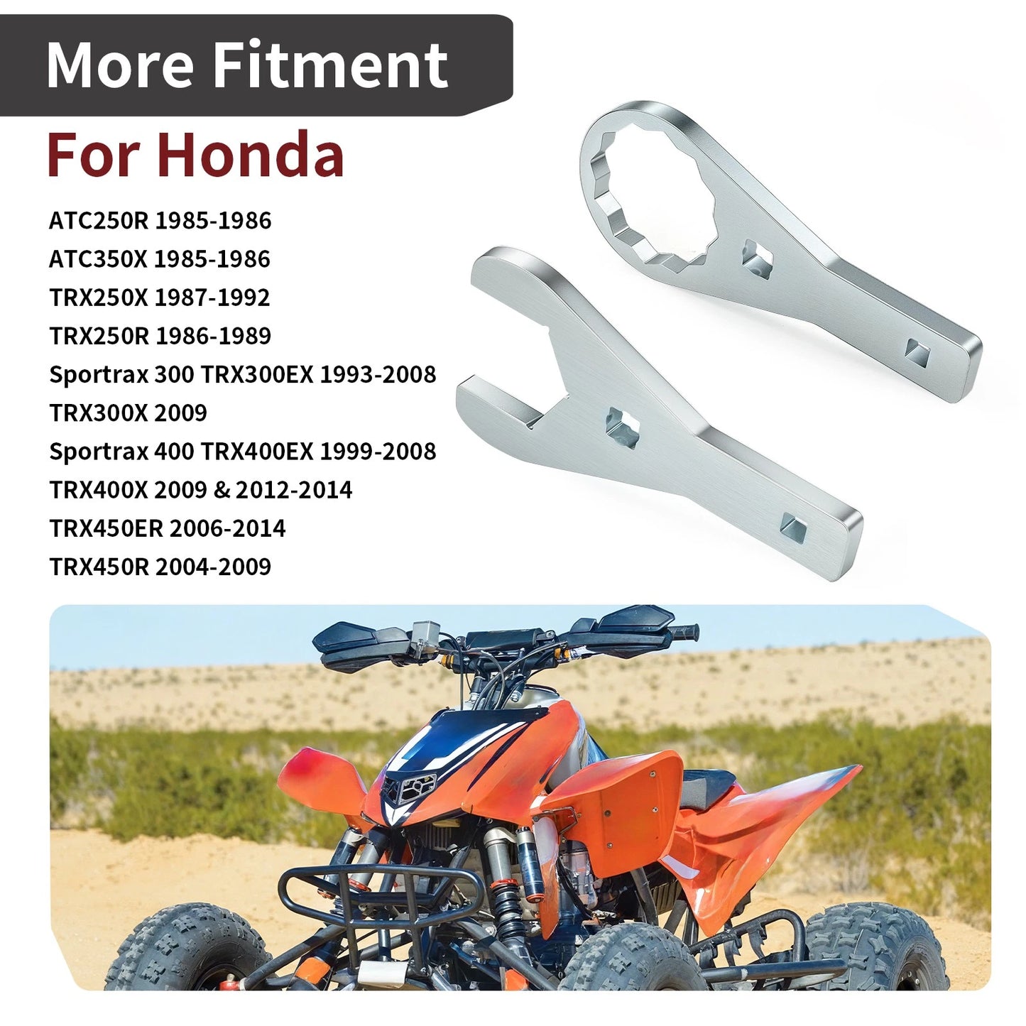 Axle Nut Wrench 45mm & 56mm 2x for Honda Sportrax 400 TRX400EX (1999–2008)
