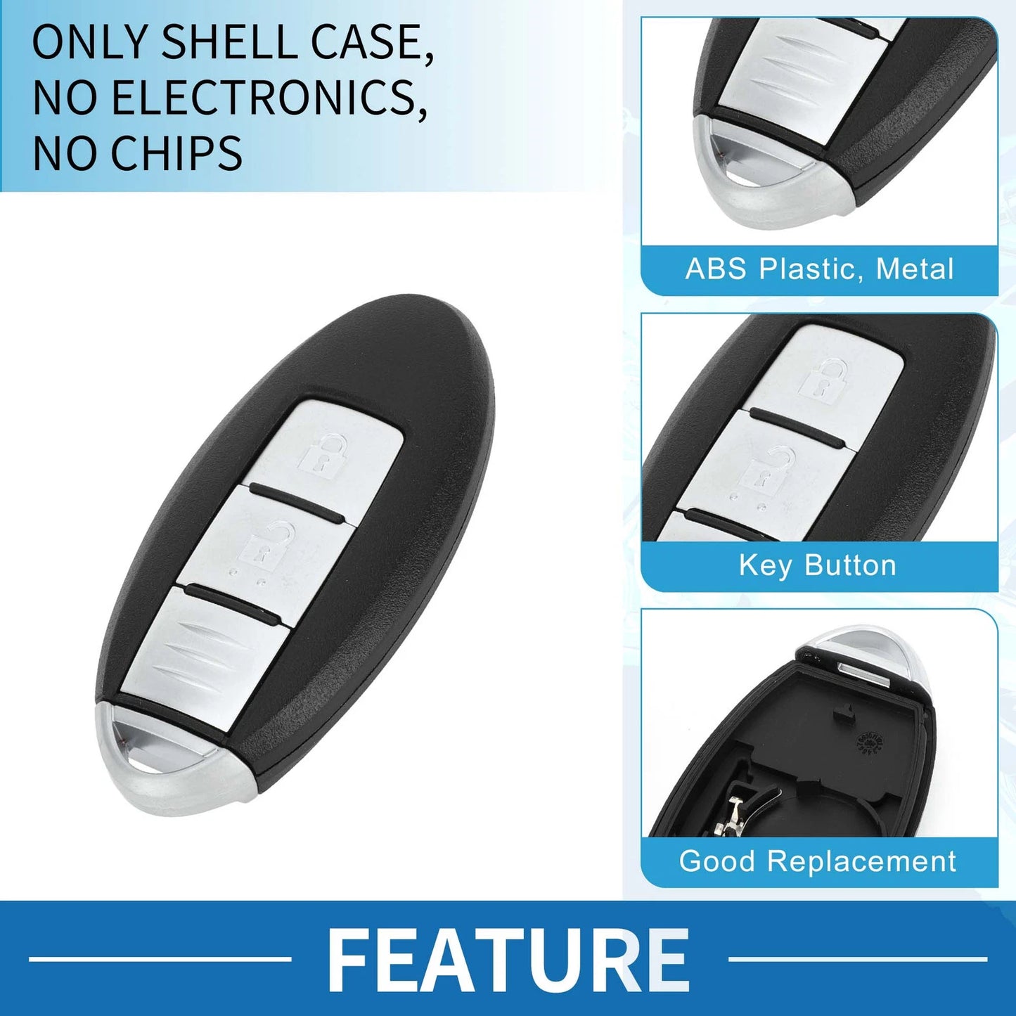 Keyless Entry Remote Fob Shell Case for Nissan Sunny