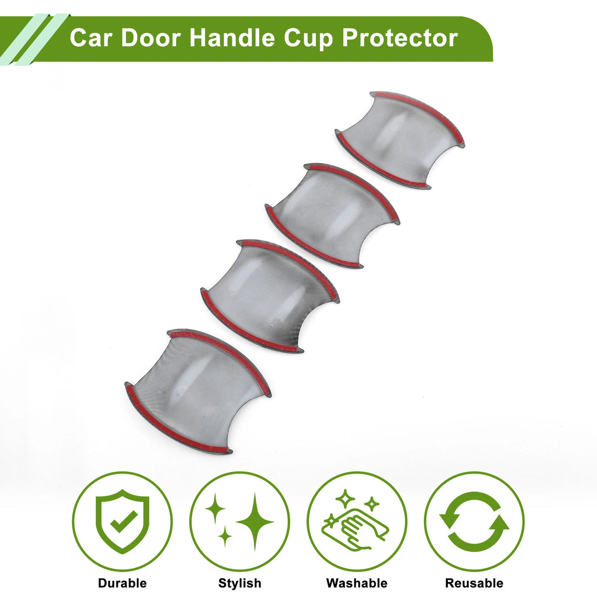 Carbon Fiber Black Door Handle Cup Protectors for Honda CR-V 2007-2011