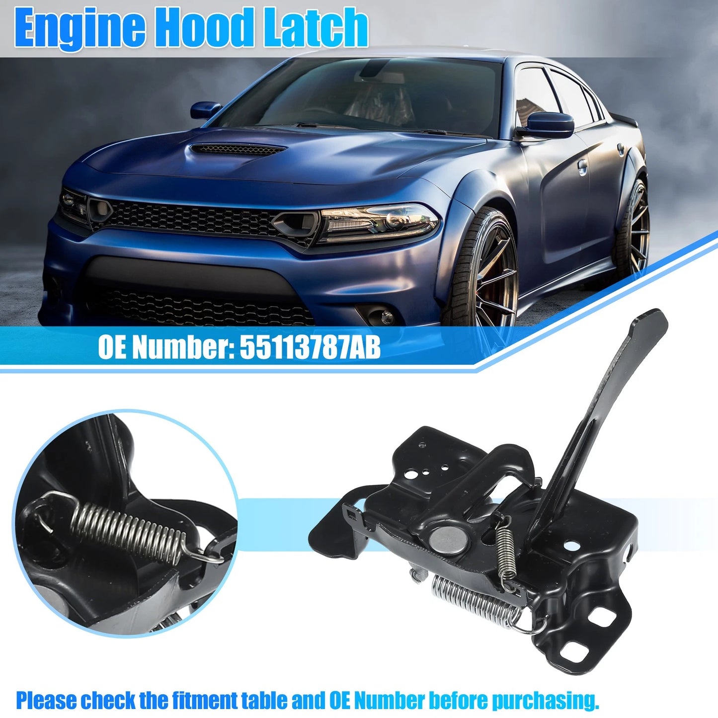 Engine Hood Lock Latch Assembly for Chrysler 300 (2011-2021)