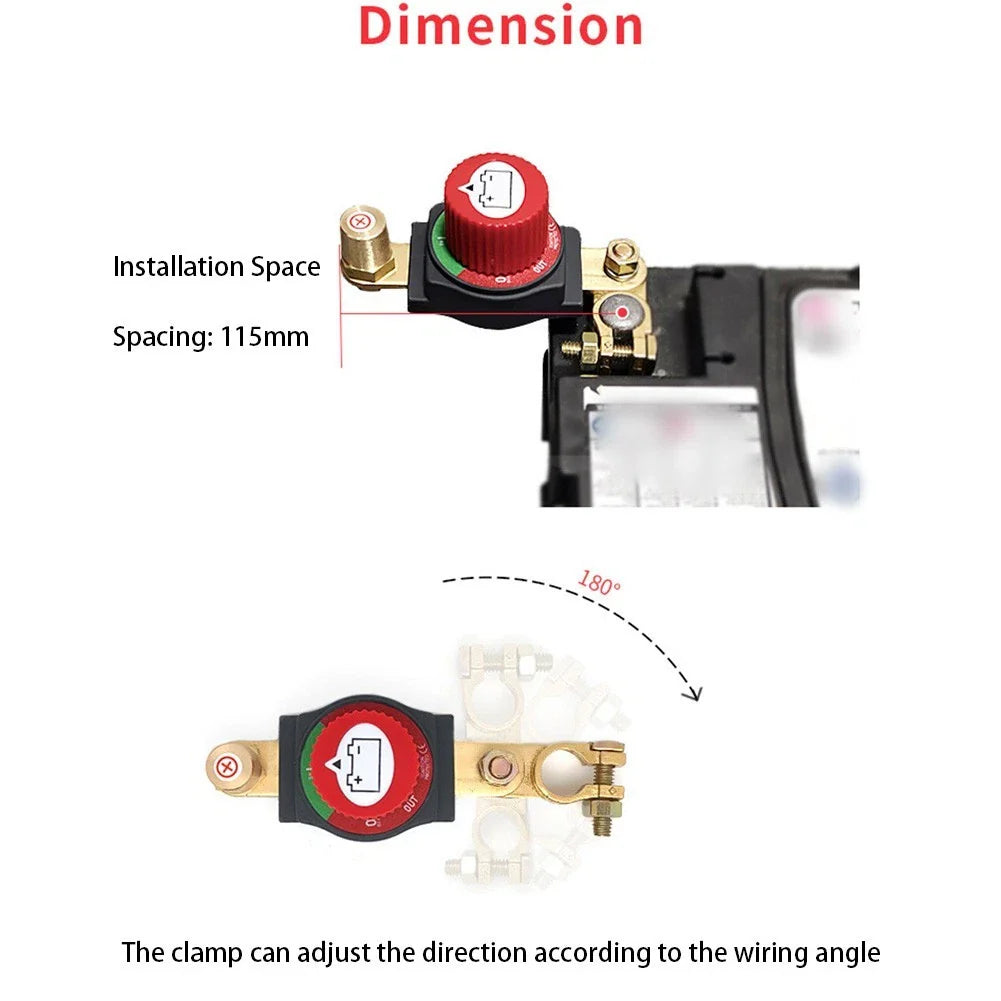 Battery Disconnect Switch for RV/Car/Boat/ATV 12V/48V Weather Resistant