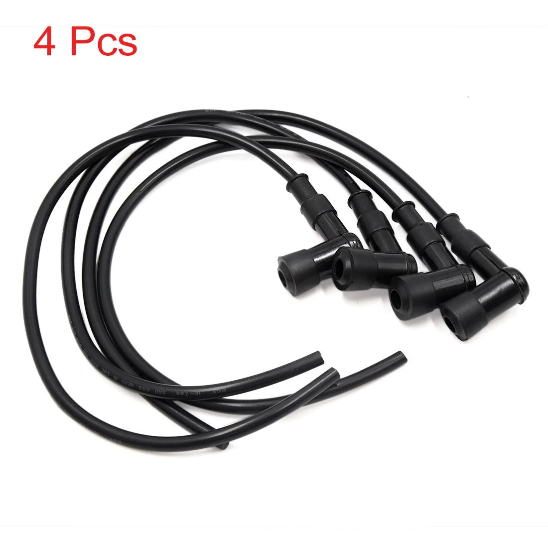 4 x Silicone 90 Degree Spark Cap Ignition Wire Cable Black for Make Model