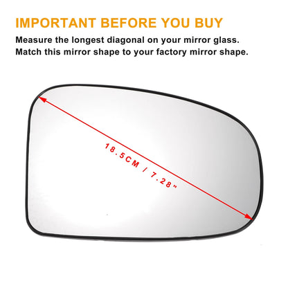 Right Side White Mirror Glass Back Non-heated for TOYOTA IQ (2009–2016)