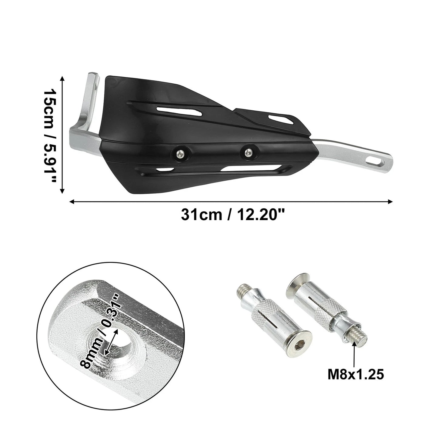 Set Universal Coffin Cut Large Handlebar Hand Guards for Motorcycle