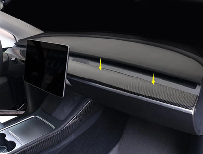 Carbon Fiber Central Console Cover Trim for Tesla Model Y (2020-2023)