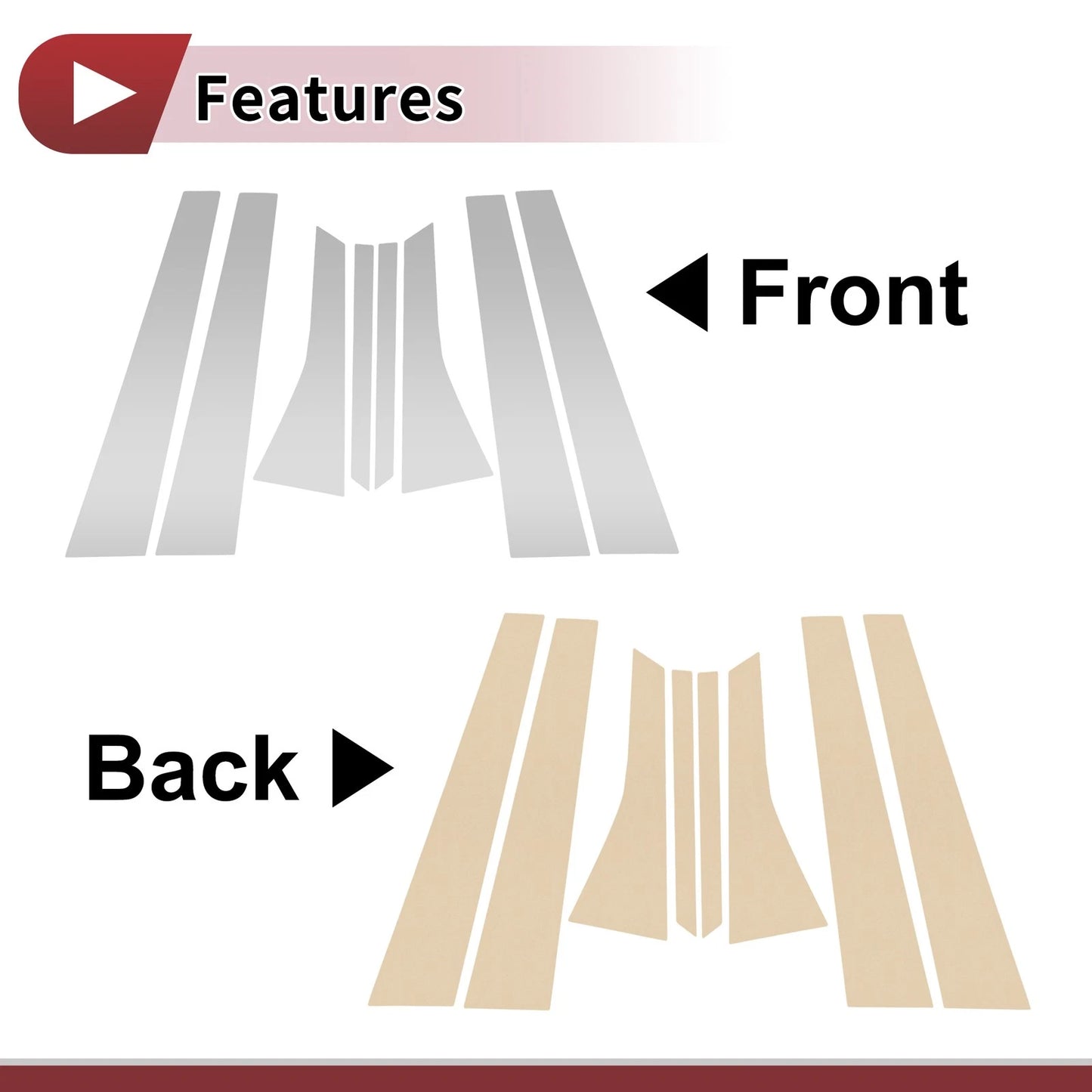 8 Pcs Door Pillar Window Trim for Buick Lacrosse (2004–2009)
