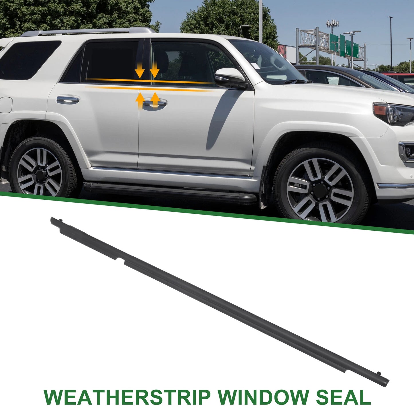 Rear Left Weatherstrip Window Seal for Toyota 4Runner (2010-2022)