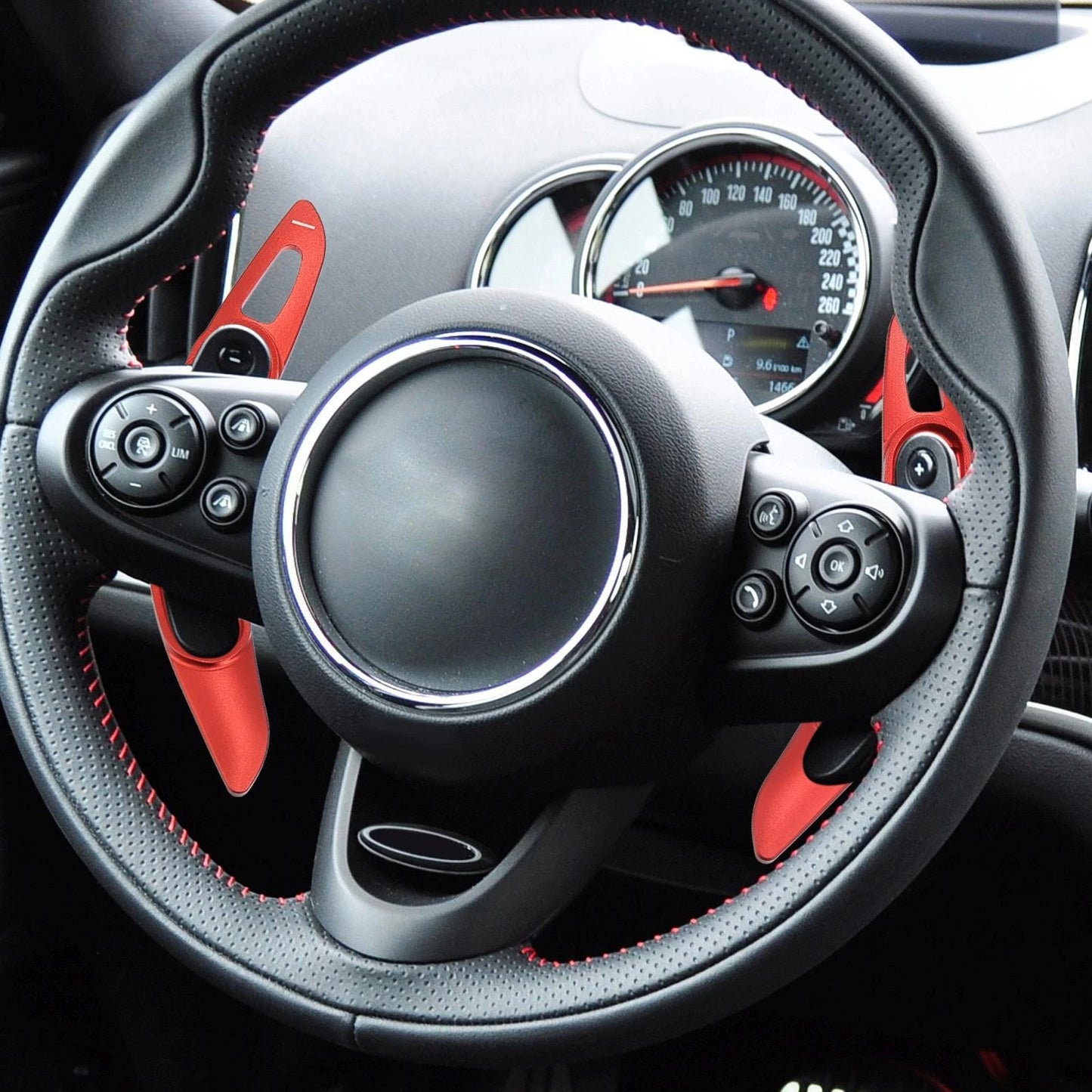 Pair Red Steering Wheel Shift Paddle Extend Cover for BMW Mini Cooper