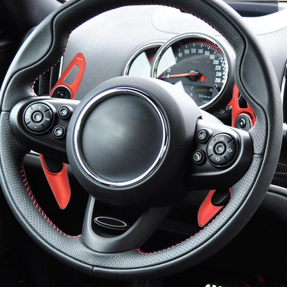 Pair Red Steering Wheel Shift Paddle Extend Cover for BMW Mini Cooper