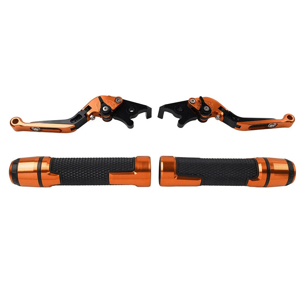 Orange Extendable Brake Clutch Lever Grip Set for Suzuki GSXR750/1000 (2001-2023)