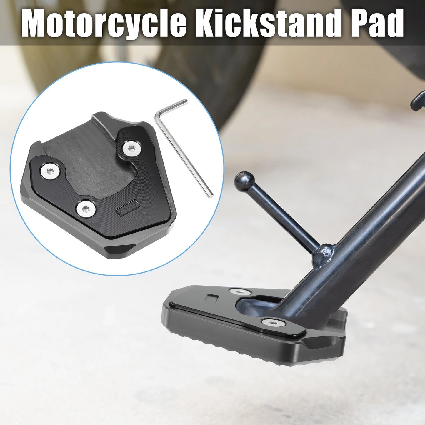 Kickstand Plate Pad Black Gray for Suzuki gsxs 750 (2017–2022)