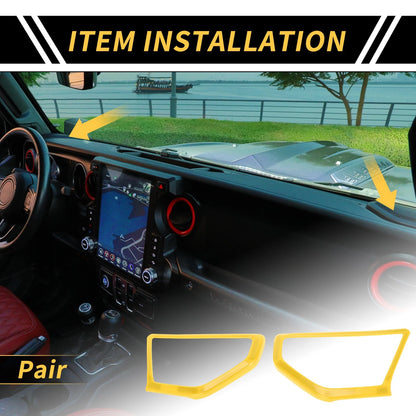 A Pillar Speaker Cover Trim for Jeep Wrangler JL JLU (2018-2024) Yellow