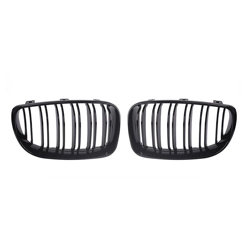 2 x Front Kidney Grille for BMW 1 Series E81 E82 E87 E88 (2007-2013) Gloss Black