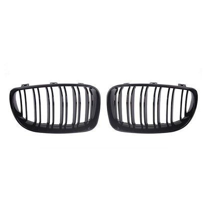 2 x Front Kidney Grille for BMW 1 Series E81 E82 E87 E88 (2007-2013) Gloss Black