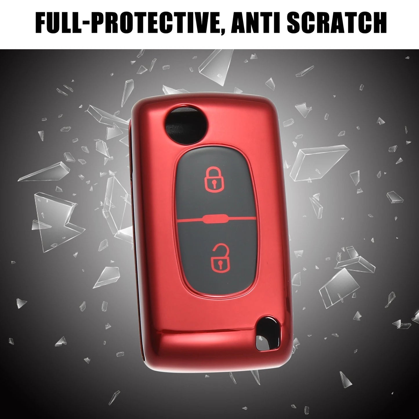 Silicone Smart Key Fob Case Cover for Peugeot