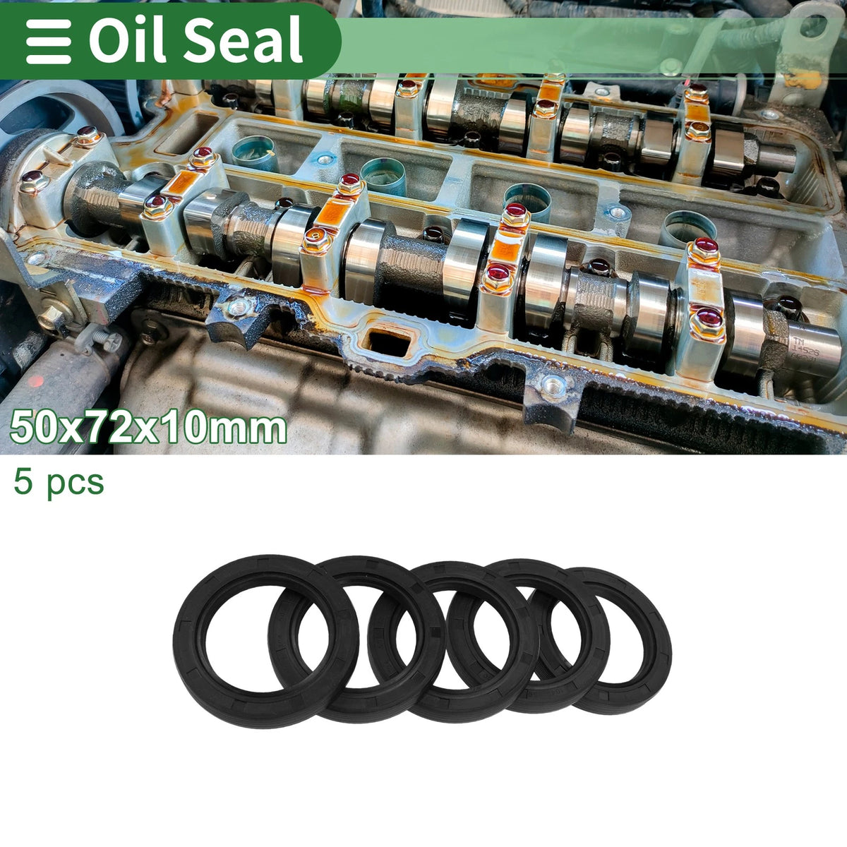 Oil Seal 50x72x10mm NBR Rubber High Pressure Black