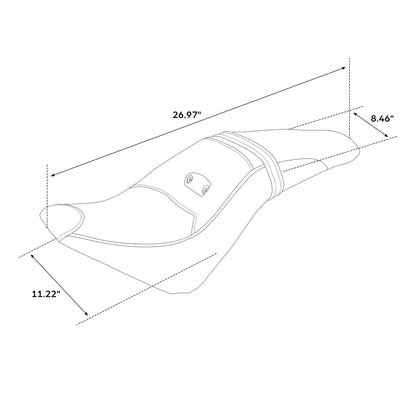 Black Rider Driver Passenger Seat for Indian Scout (2015-2023, Sixty 2016-2023)