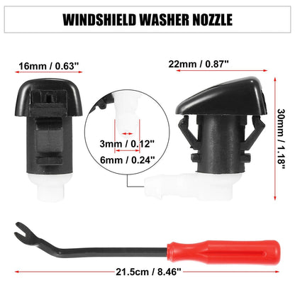 11 x Front Windshield Washer Nozzle Kit for Dodge Durango (2011-2019)