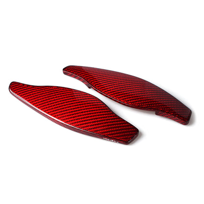 Red Carbon Steering Wheel Shift Paddle Extensions for AUDI R8 RS3 RS4 RS5 (2007-2023)