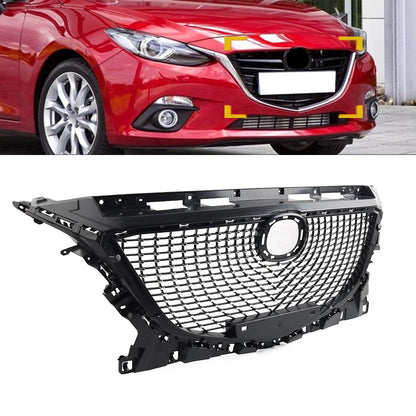 Diamond Style Front Middle Bumper Mesh Grille for Mazda 3 Axela (2014-2016)