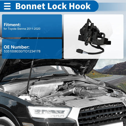 Bonnet Latch Assembly for Toyota Sienna (2011-2020) 1 x Quality Replacement