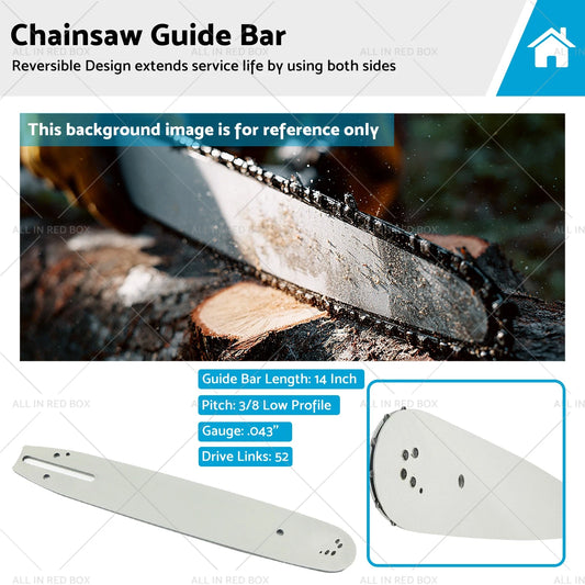 14'' Chainsaw Bar 3/8LP .043 52DL for Makita UC3520A, EGO 56V CS1400