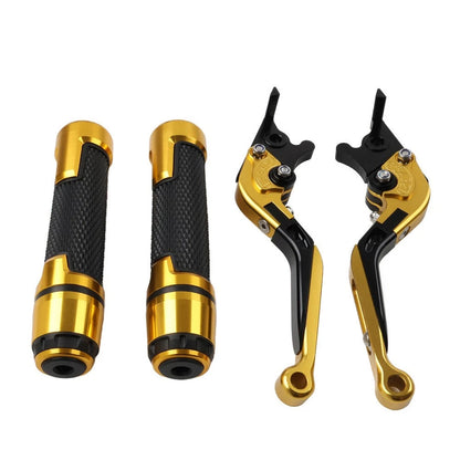 Gold Brake Clutch Levers & Handlebar Grips Set for BMW C650GT C600 SPORT (2011-2016)