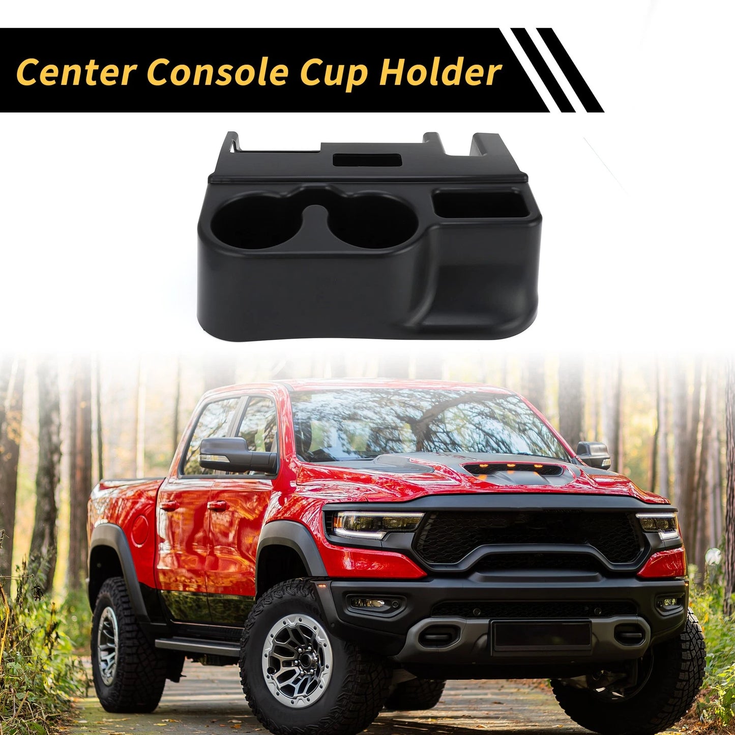 Center Console Cup Holder for Dodge Ram 1500 2500 3500 Coin Holder Black