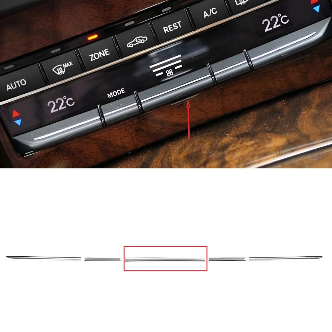 A/C Temp Switch Button Trim Cover for Mercedes E W212 (2008-2014)