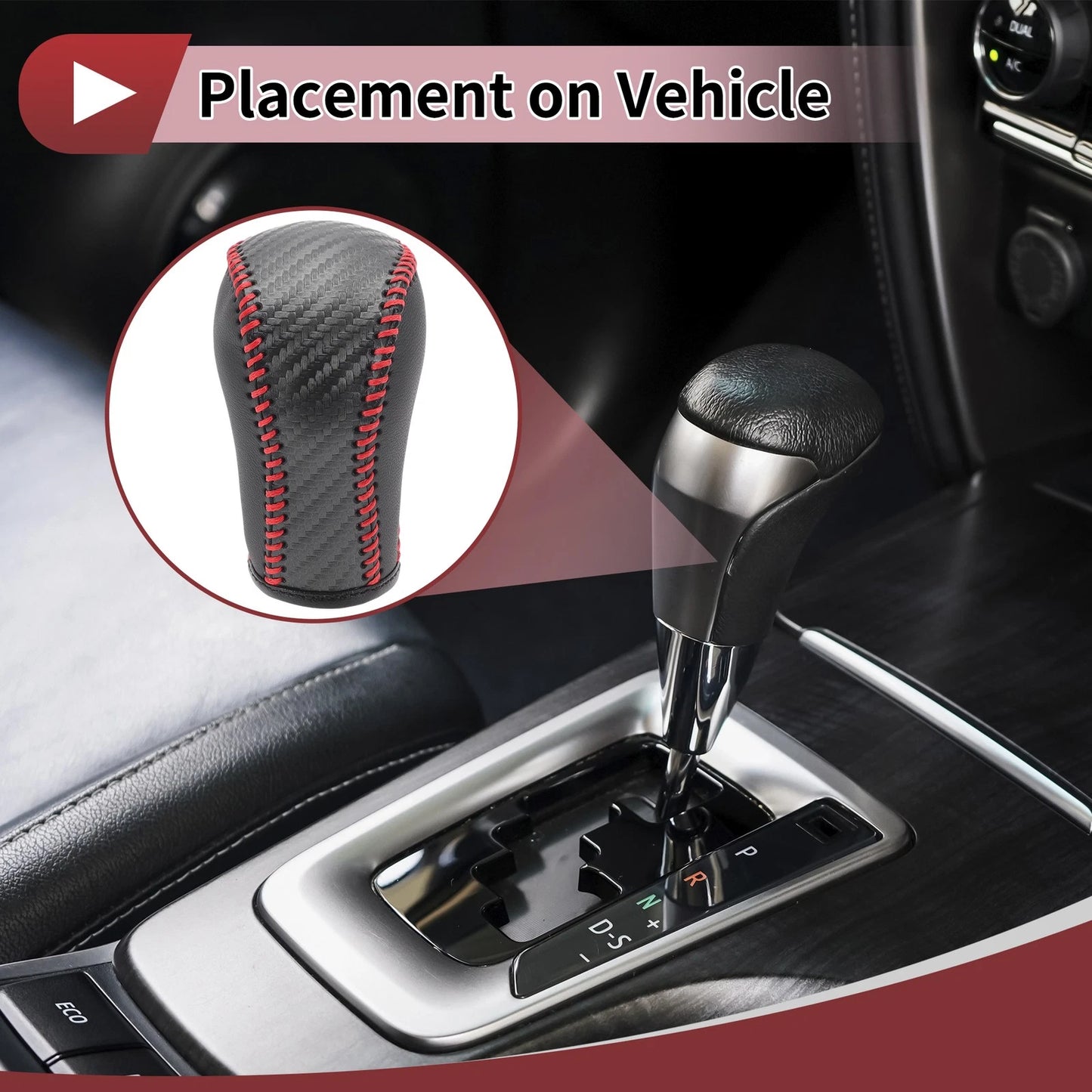Red Faux Leather Gear Shift Knob Cover for Mazda CX-5 (2012-2023)