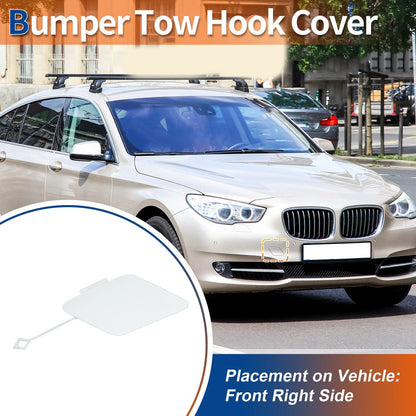 Front Right Tow Hook Cover for BMW 535i 550i GT White