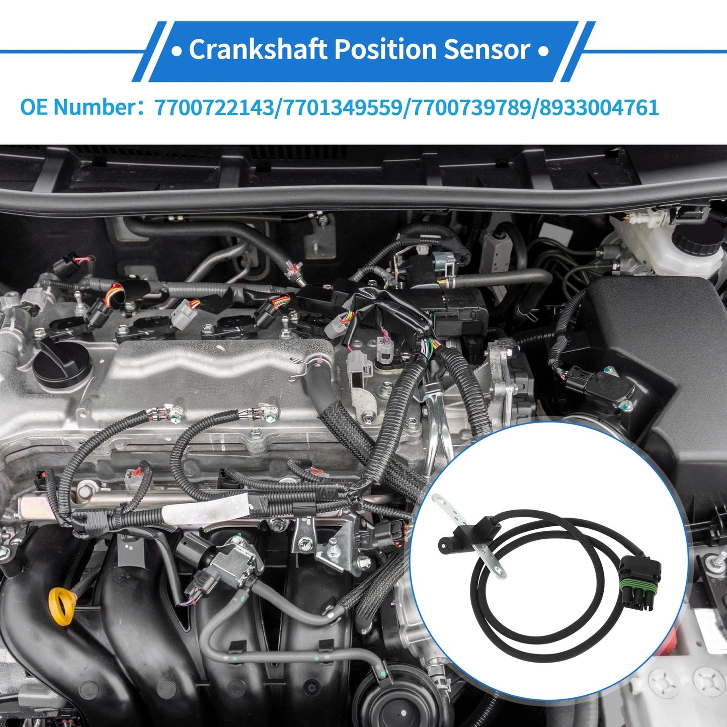 Crankshaft Position Sensor for Jeep Cherokee 2.5L (1986-1990) 1 x Pc