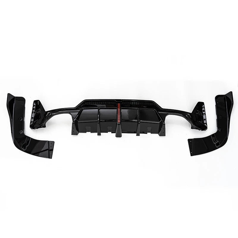 Gloss Black Rear Lower Diffuser with LED Light for 23-24 BMW 3 Series G20