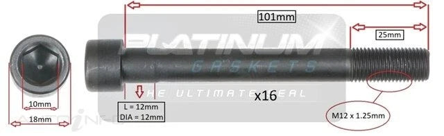 Cylinder head bolt set Mitsubishi Pajero NS NT NW 3.8L 6G75 (2006–2013)
