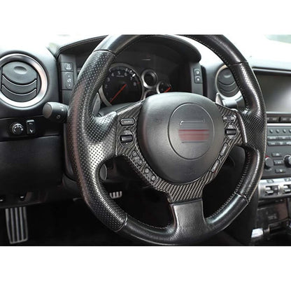Full Carbon Fiber Steering Wheel Button Cover Trim for Nissan GTR R35 2009-2016