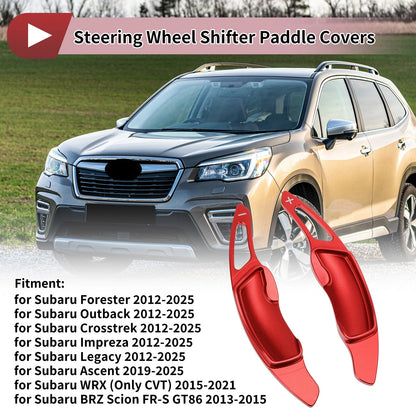 Red Aluminum Alloy Steering Wheel Paddles for Subaru Crosstrek (2012-2025)